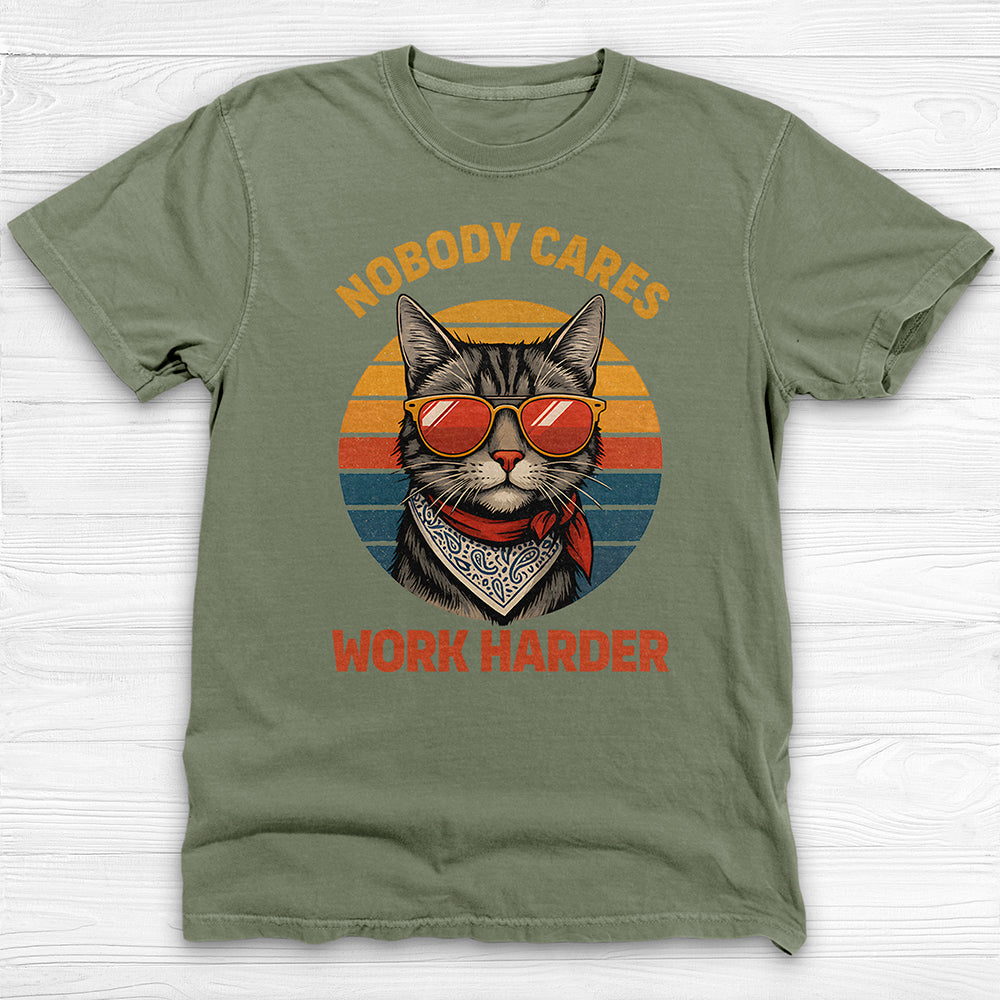Nobody Cares Work Harder Cool Cat Gym Tee Or Pump Cover-T-Shirt-Gym Classics