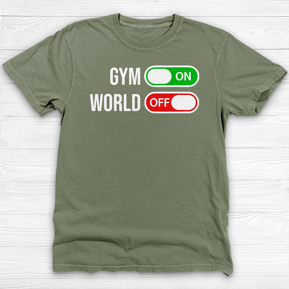 Gym On, World Off Mental Health Gym Tee Or Pump Cover-T-Shirt-Gym Classics