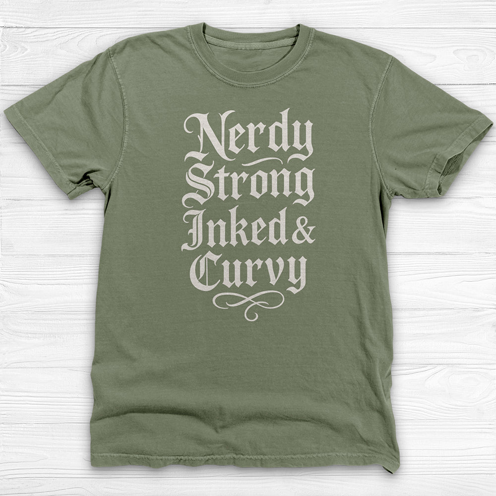 Strong Inked Curvy Nerdy – Bold Gym Shirt for Bold Women-T-Shirt-Gym Classics