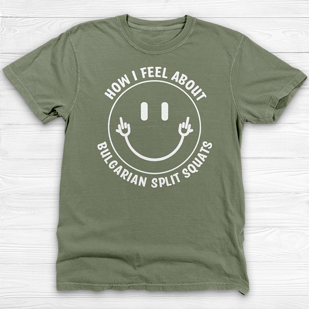 Bulgarian Split Squats Smiley Face Gym Tee Or Pump Cover-T-Shirt-Gym Classics