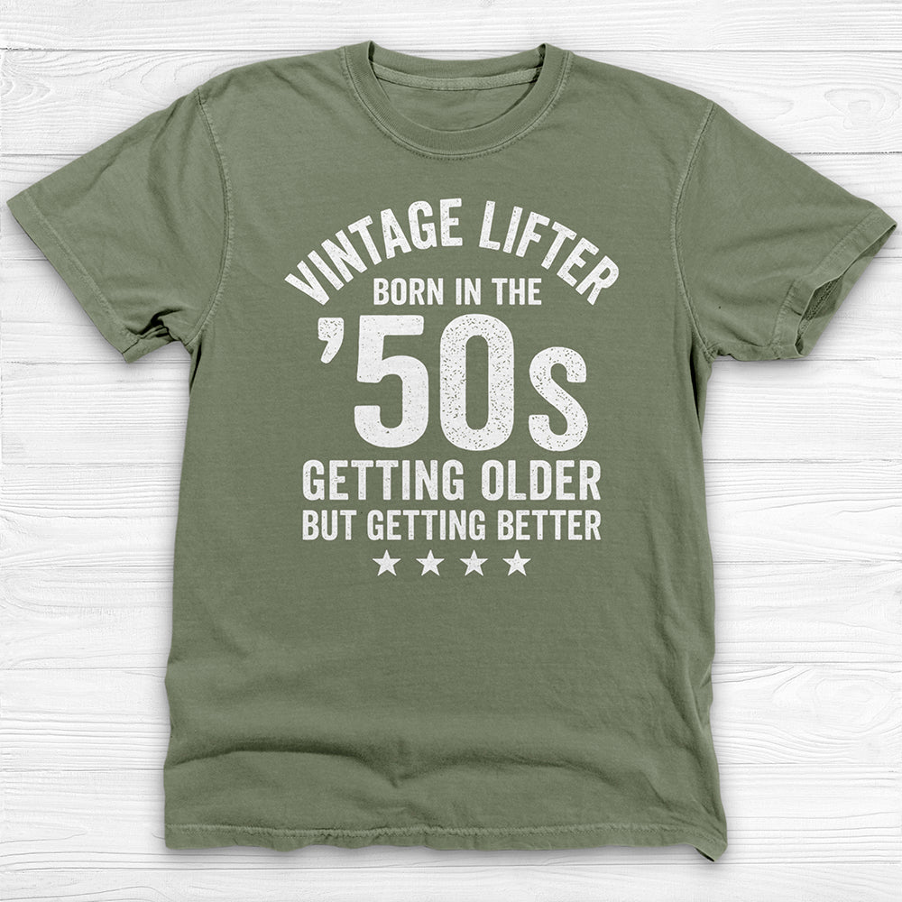 Vintage Lifter Born In The 1950s, Gift For Old School Trainers-T-Shirt-Gym Classics