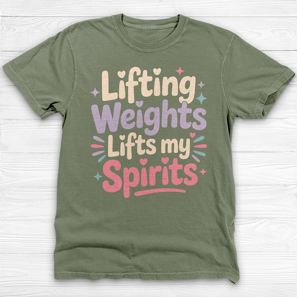 Lifting Weights, Lifting Spirits Women's Gym Tee, Positive Vibes Fitness Shirt-T-Shirt-Gym Classics
