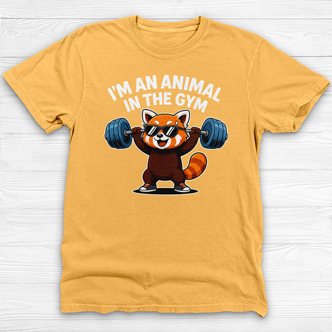 Cute Red Panda Gym Shirt, Funny Animal Workout Tee or Pump Cover