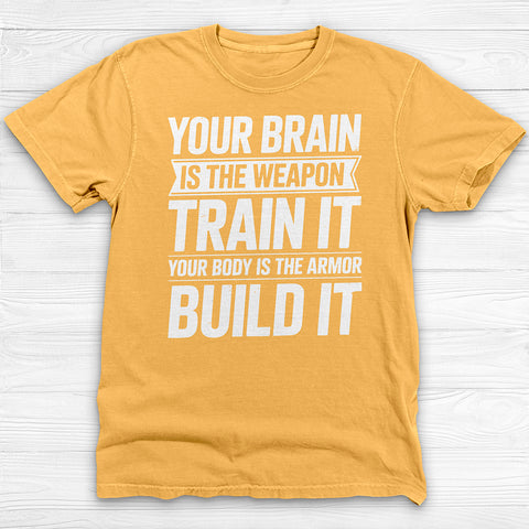 Train Your Mind Build Your Body Shirt, Motivational Fitness Tee