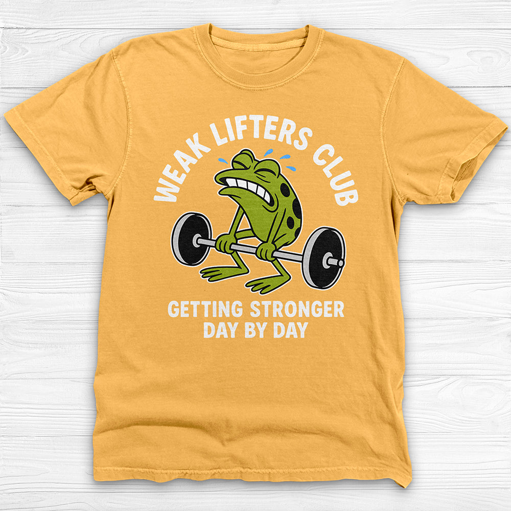 Weak Lifters Club Funny Frog Gym Shirt, Workout Humor Tee for Gym Lovers-T-Shirt-Gym Classics