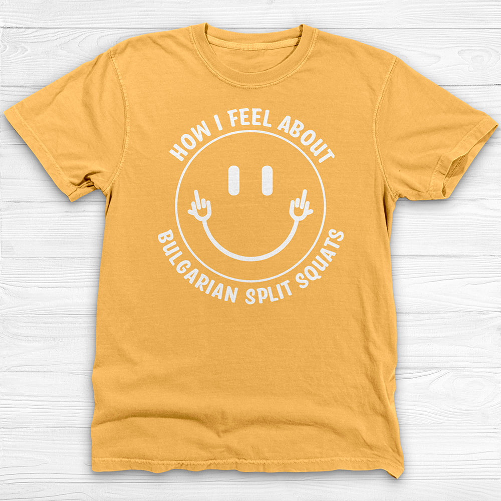 Bulgarian Split Squats Smiley Face Gym Tee Or Pump Cover-T-Shirt-Gym Classics