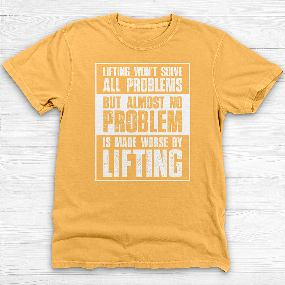 Lifting Solves Problems Gym Shirt Or Pump Cover-T-Shirt-Gym Classics