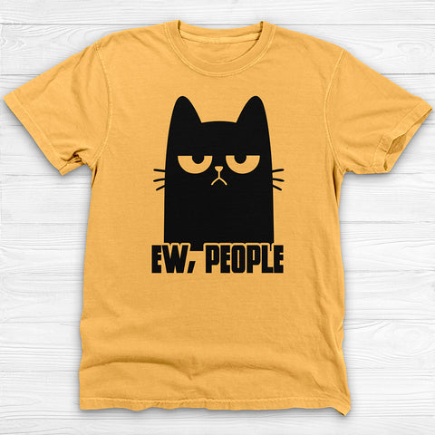 Ew, People Anti-Social Cat Gym T-Shirt, Funny Workout And Life Tee