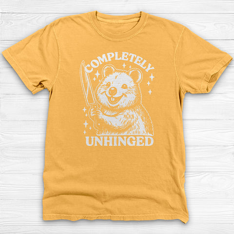 Completely Unhinged Gym Tee, Funny Animal Shirt