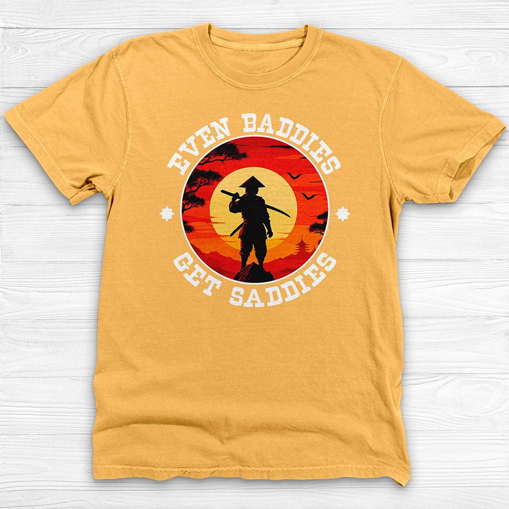 Even Baddies Get Saddies Samurai Unisex Graphic Tee, Mental Health Design