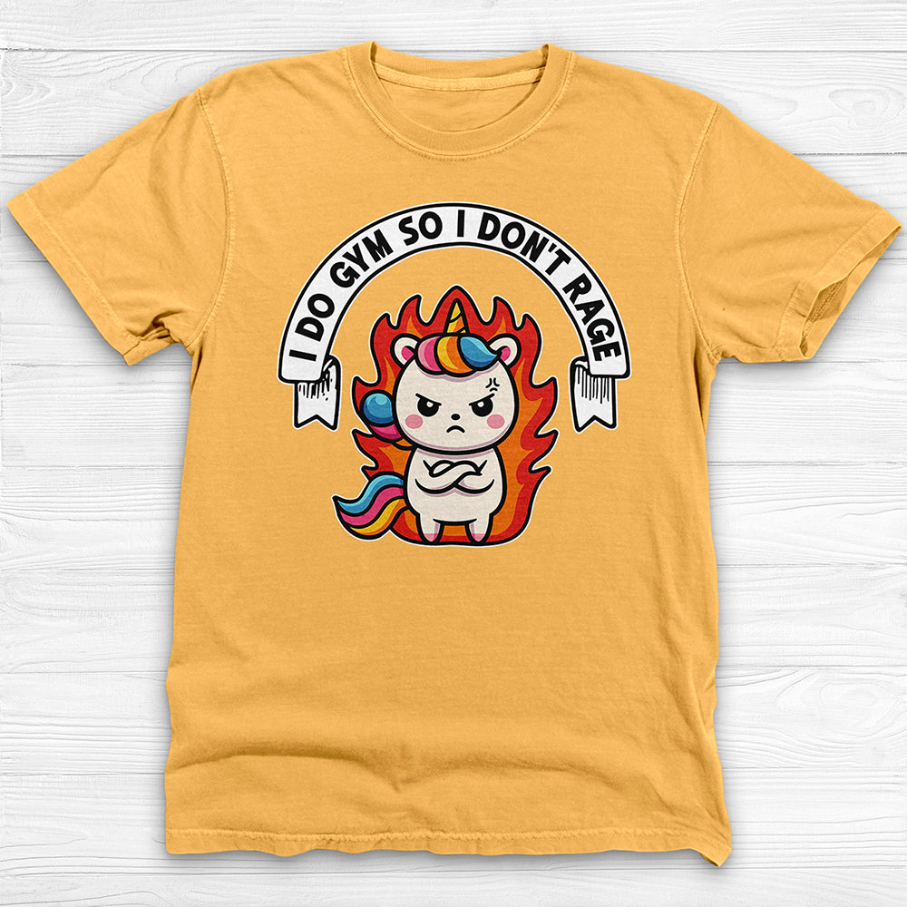 Funny Gym T-Shirt for Unicorn Lovers, I Do Gym So I Don't Rage-T-Shirt-Gym Classics