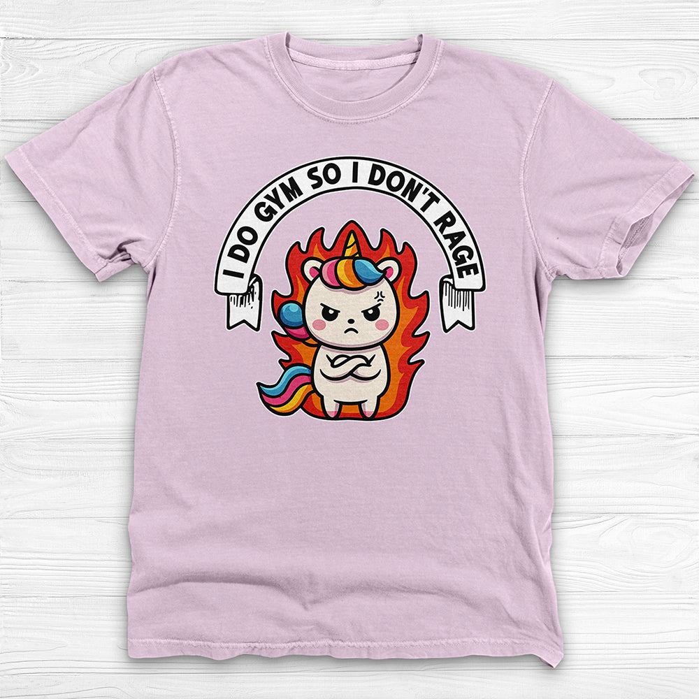 Funny Gym T-Shirt for Unicorn Lovers, I Do Gym So I Don't Rage-T-Shirt-Gym Classics