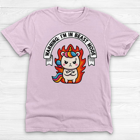 Warning Unicorn In Beast Mode Funny Unisex Gym Shirt Or Pump Cover