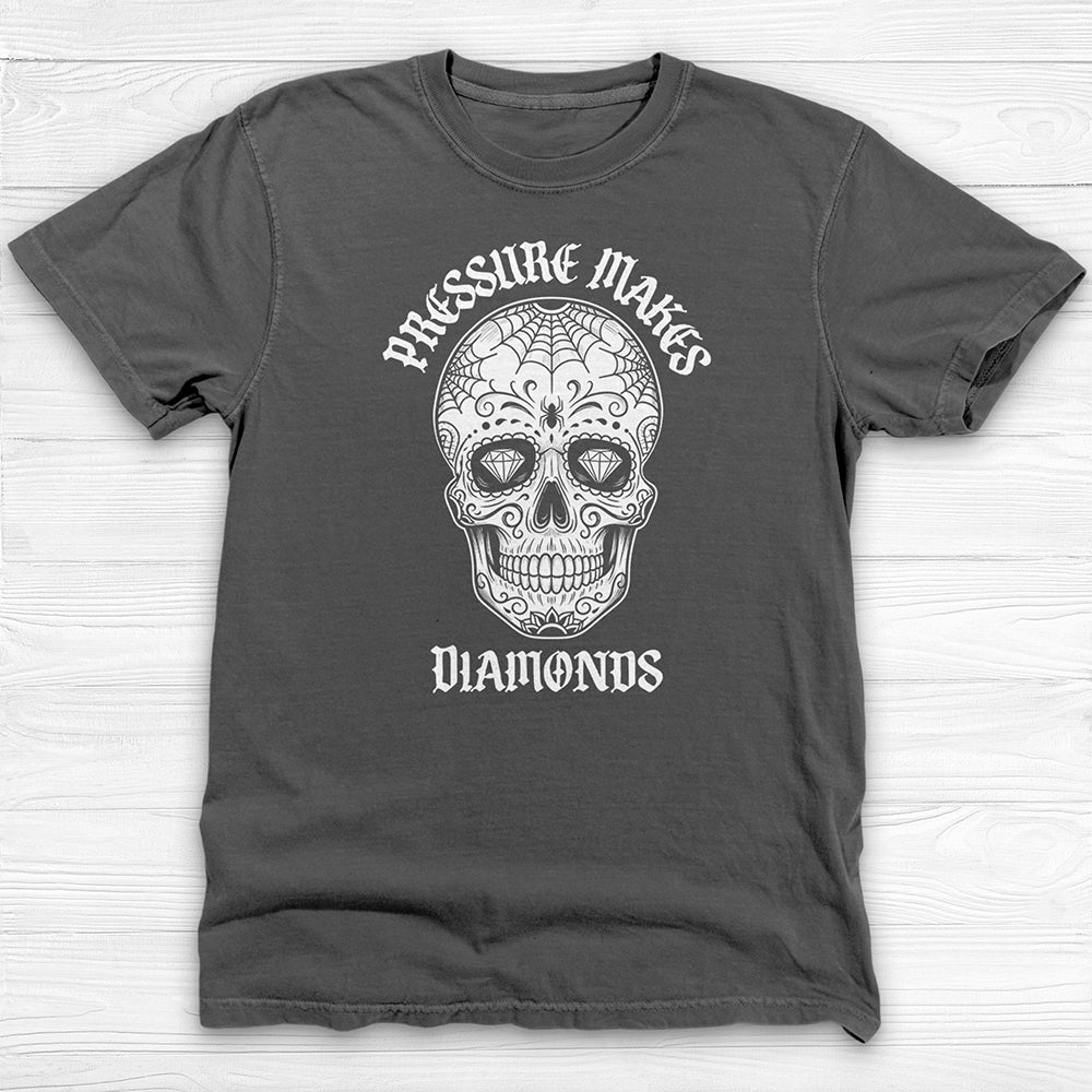 Pressure Makes Diamonds, Skull Gym Motivation Tee or Pump Cover