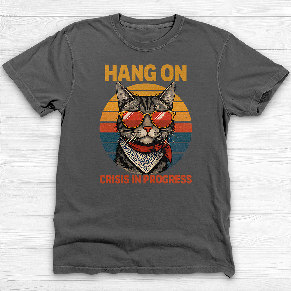 Hang On Vintage Mental Health Crisis Cat Gym Shirt