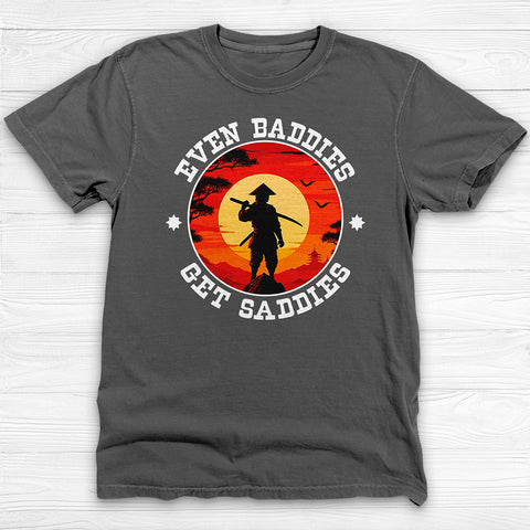Even Baddies Get Saddies Samurai Unisex Graphic Tee, Mental Health Design