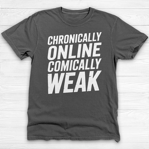 Chronically Online Comically Weak Shirt, Funny Gamer Meme Gym Tee