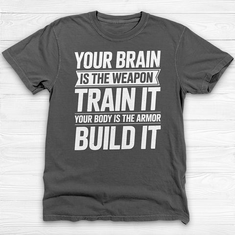 Train Your Mind Build Your Body Shirt, Motivational Fitness Tee