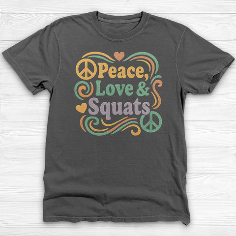 Peace, Love & Squats Unisex Garment-Dyed Gym T-shirt