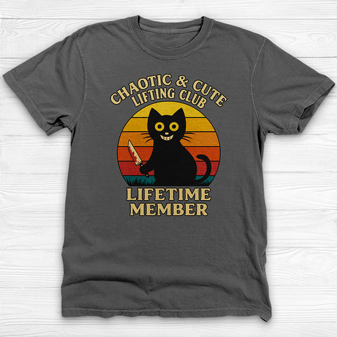Chaotic & Cute Lifting Club Gym T-shirt, Cat lovers gift, Workout apparel,  Fun gym wear
