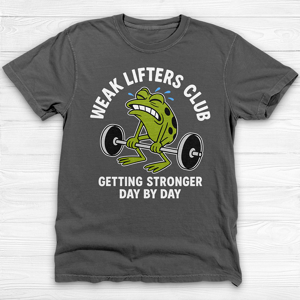 Weak Lifters Club Funny Frog Gym Shirt, Workout Humor Tee for Gym Lovers-T-Shirt-Gym Classics