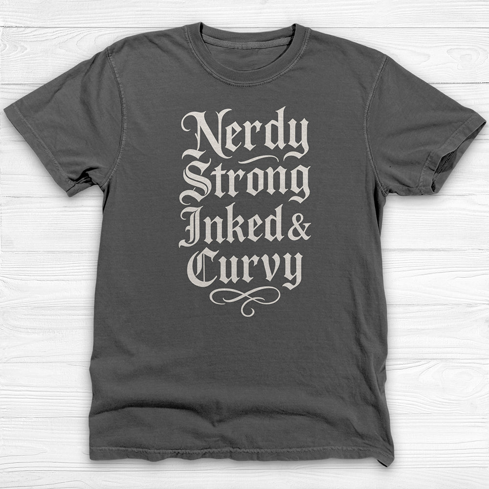 Strong Inked Curvy Nerdy – Bold Gym Shirt for Bold Women-T-Shirt-Gym Classics