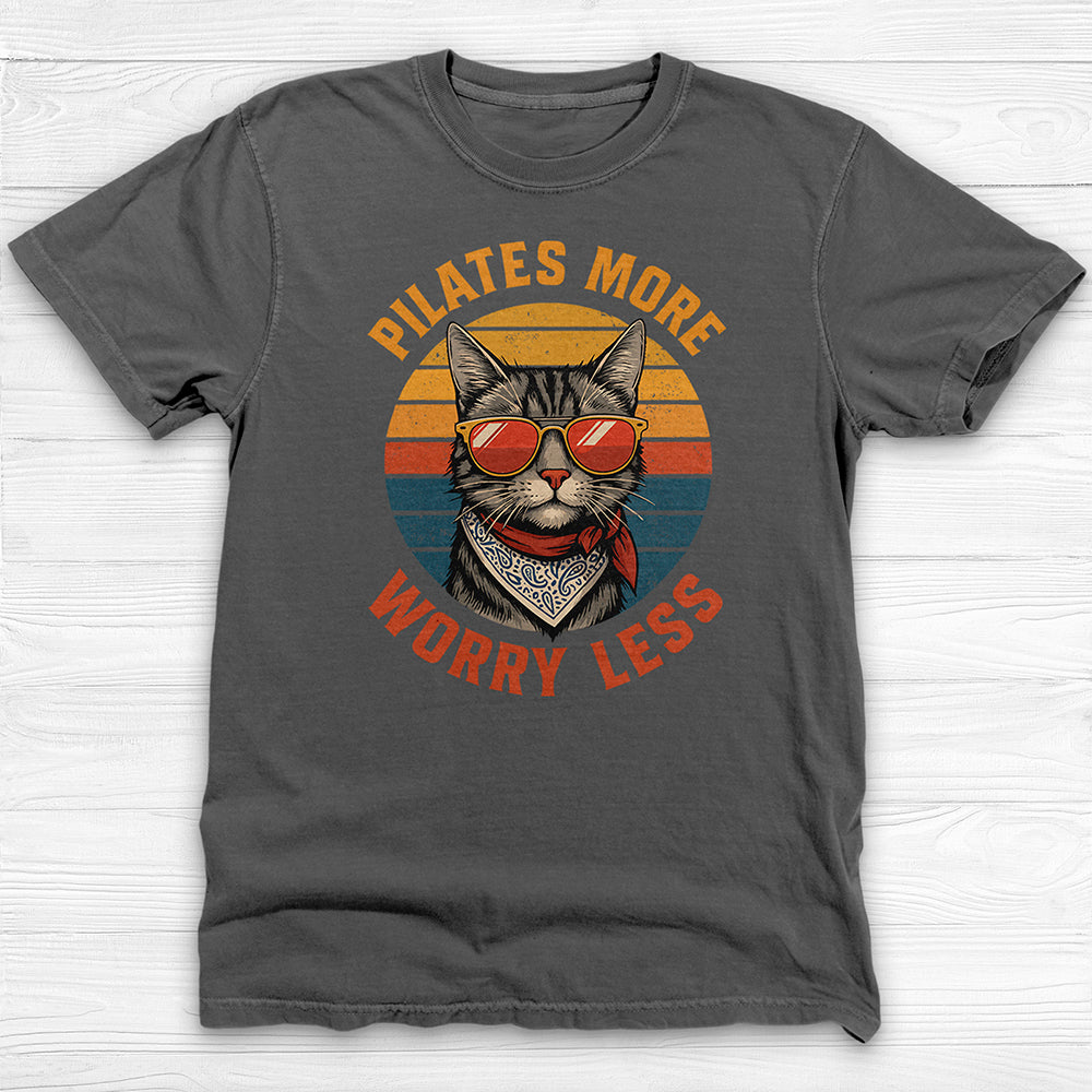 Pilates Cat T-Shirt, Cute Fitness Tee for Pilates Lovers-T-Shirt-Gym Classics