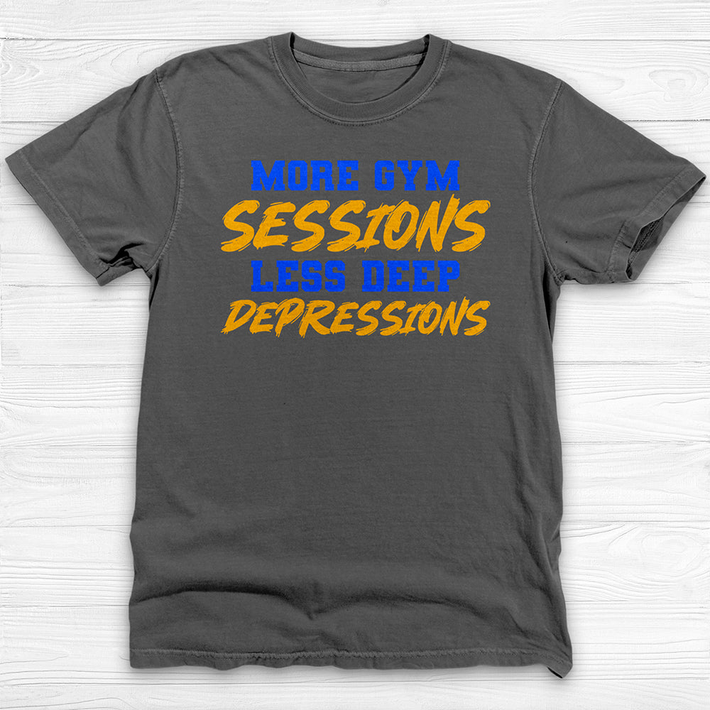 More Gym Sessions Less Depressions, Mental Health Gym Shirt-T-Shirt-Gym Classics