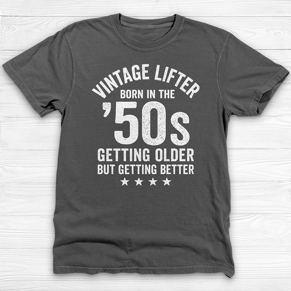 Vintage Lifter Born In The 1950s, Gift For Old School Trainers-T-Shirt-Gym Classics