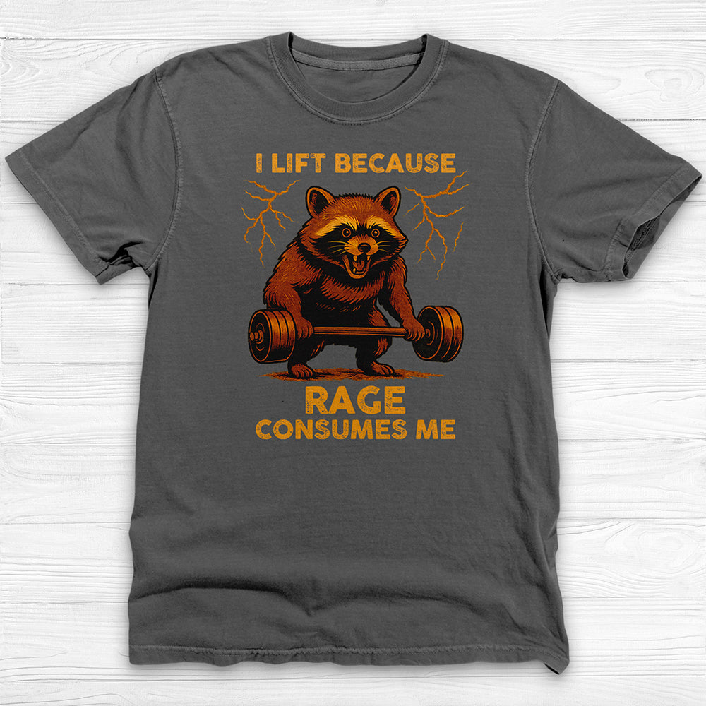 Rage Lifting Raccoon Tee, Funny Fitness Gym Apparel-T-Shirt-Gym Classics