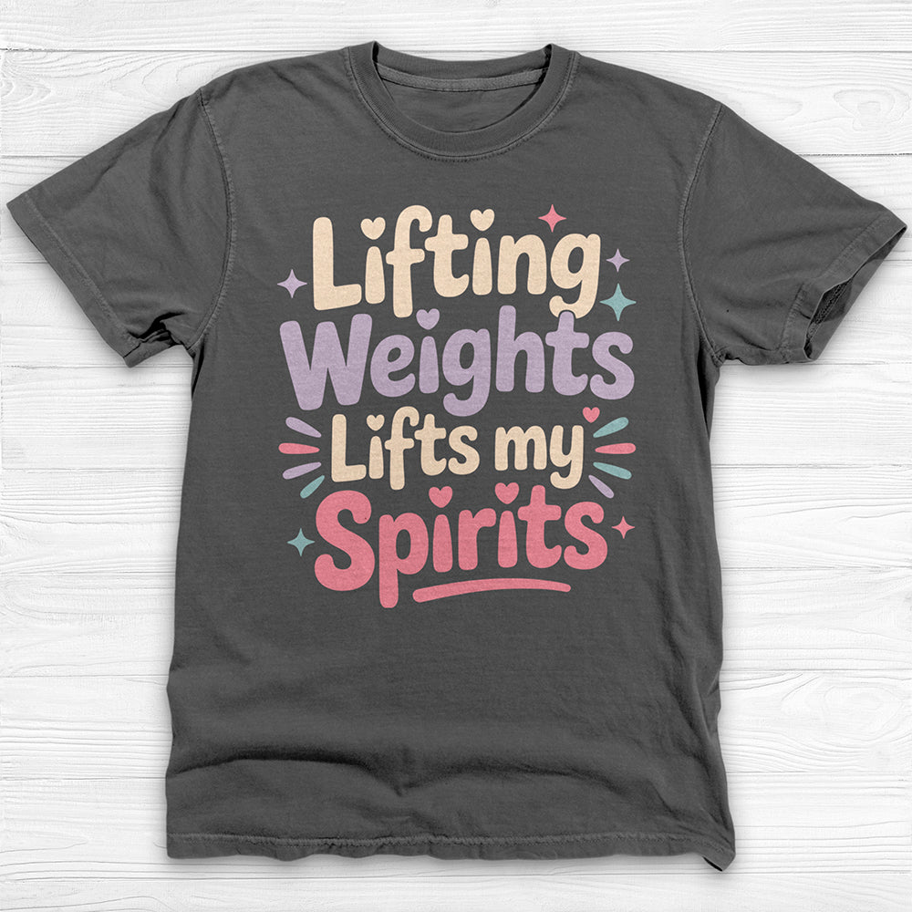 Lifting Weights, Lifting Spirits Women's Gym Tee, Positive Vibes Fitness Shirt-T-Shirt-Gym Classics