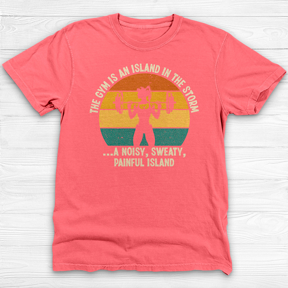 The Gym Is An Island In The Storm Workout Tee or Pump Cover-T-Shirt-Gym Classics