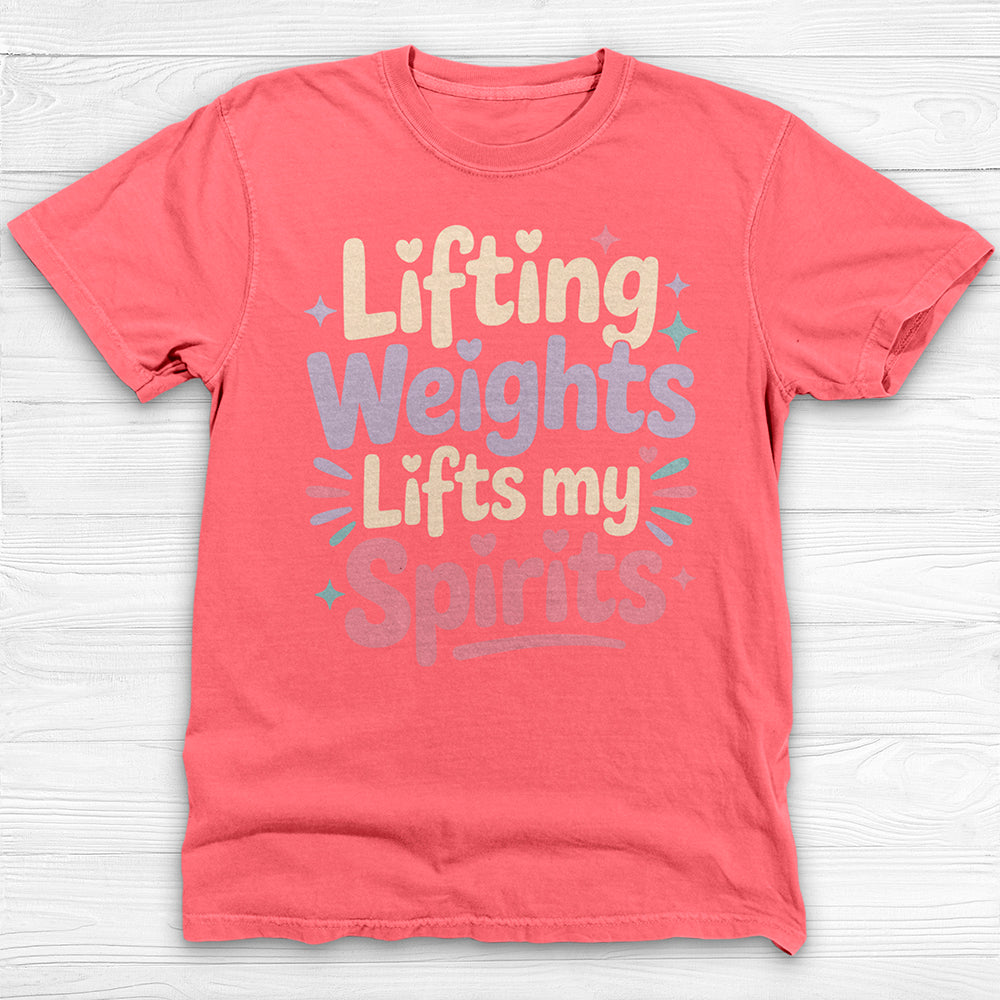 Lifting Weights, Lifting Spirits Women's Gym Tee, Positive Vibes Fitness Shirt-T-Shirt-Gym Classics