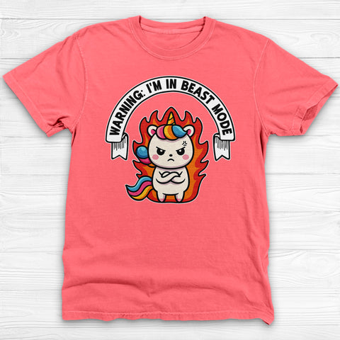 Warning Unicorn In Beast Mode Funny Unisex Gym Shirt Or Pump Cover