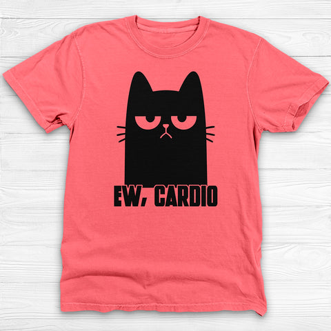 Ew, Cardio Funny Cat Hates Cardio Gym T-Shirt And Pump Cover