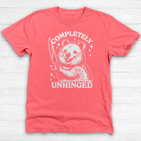 Completely Unhinged Gym Tee, Funny Animal Shirt