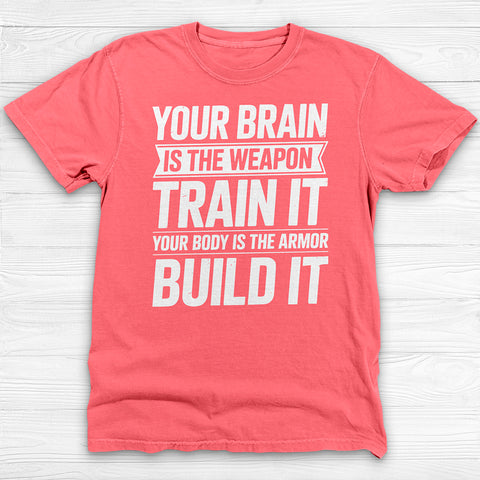 Train Your Mind Build Your Body Shirt, Motivational Fitness Tee