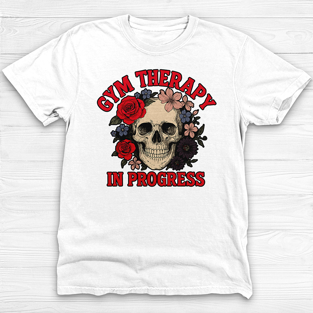Gym Therapy Unisex Skull T-Shirt, Gym Self-Love Tee-T-Shirt-Gym Classics