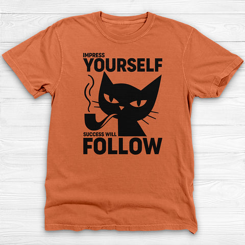 Success Will Follow Gym Tee, Cat-Themed Motivational Shirt