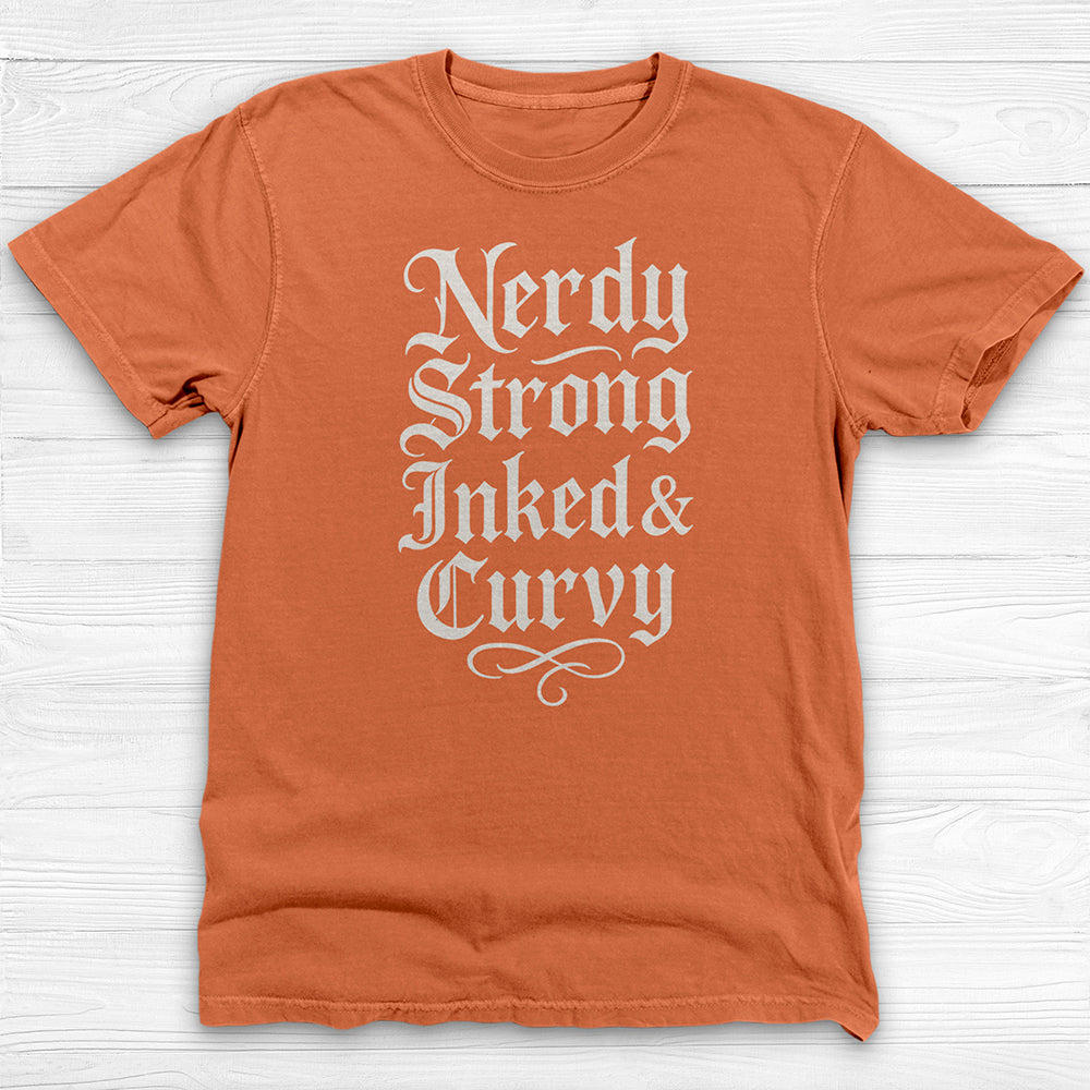 Strong Inked Curvy Nerdy – Bold Gym Shirt for Bold Women-T-Shirt-Gym Classics
