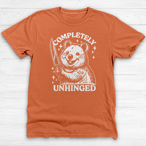 Completely Unhinged Gym Tee, Funny Animal Shirt