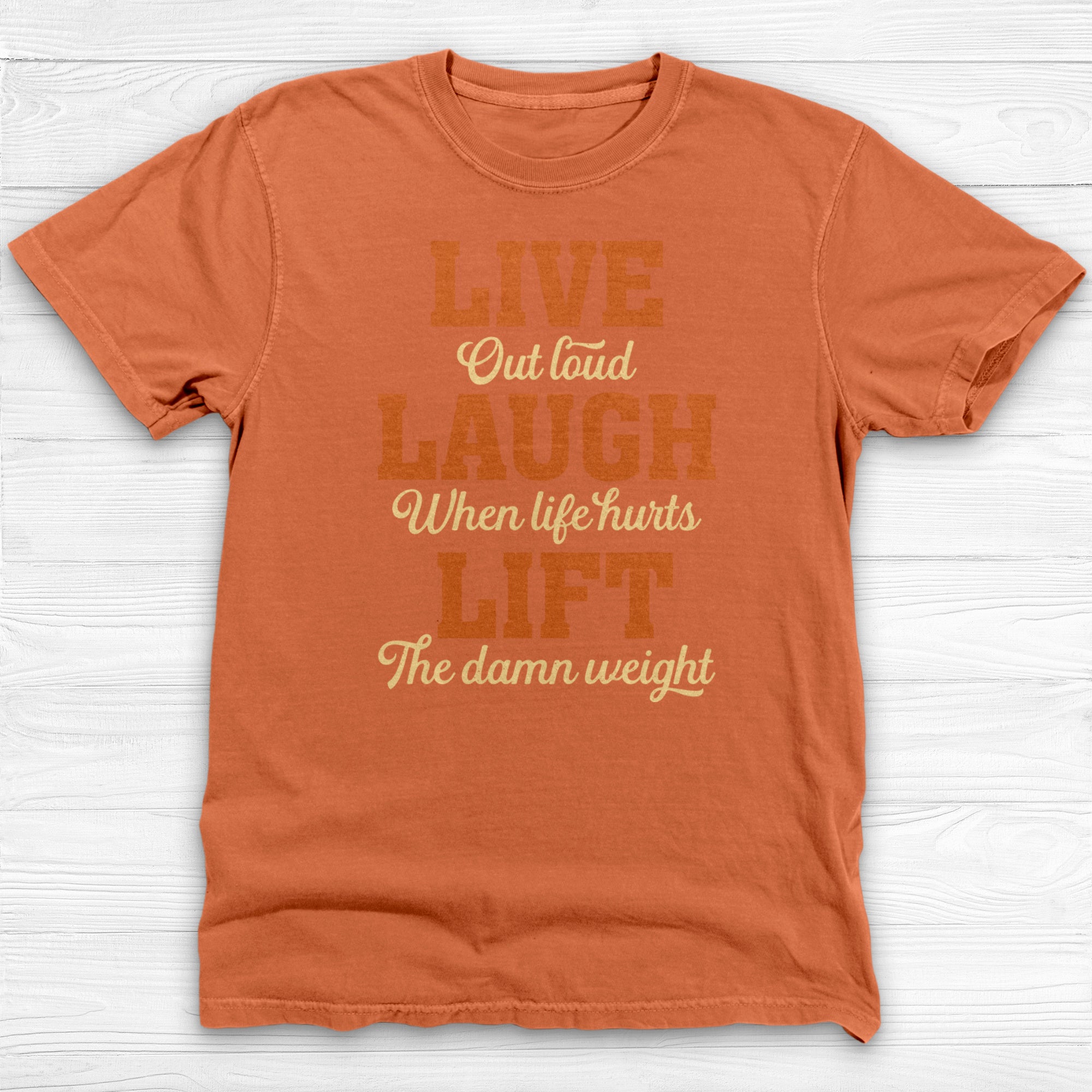 Live Laugh Lift Motivational Gym T-Shirt, Fitness Workout Tee-T-Shirt-Gym Classics