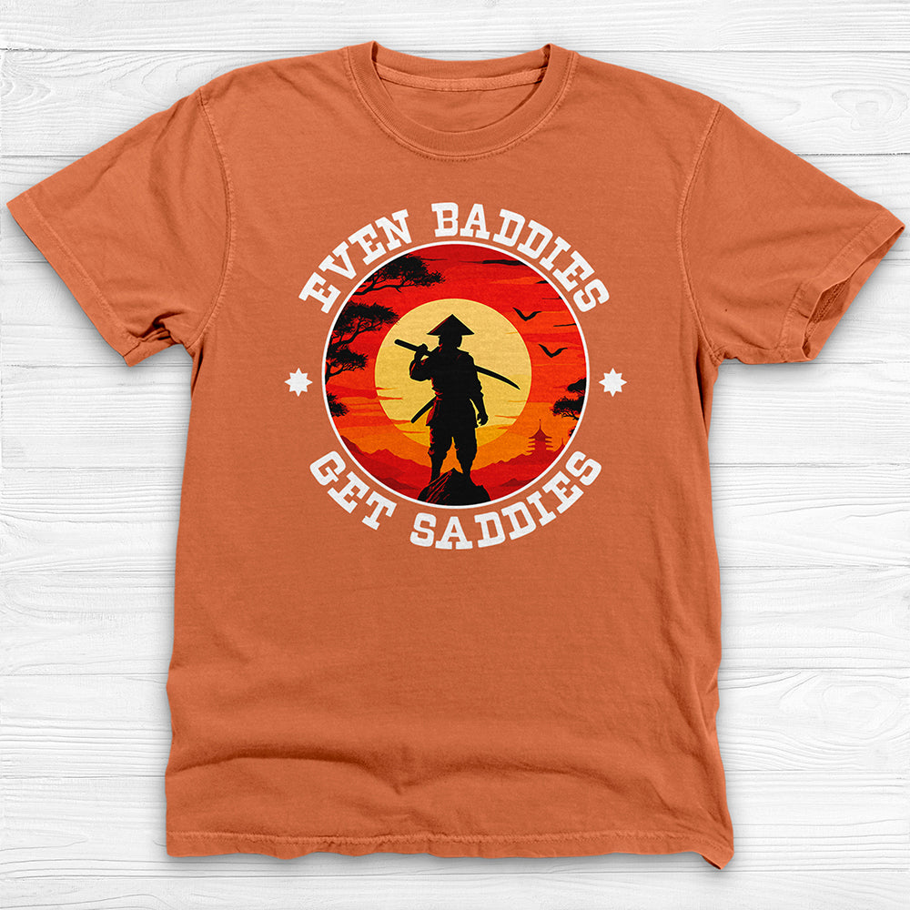 Even Baddies Get Saddies Samurai Unisex Graphic Tee, Mental Health Design